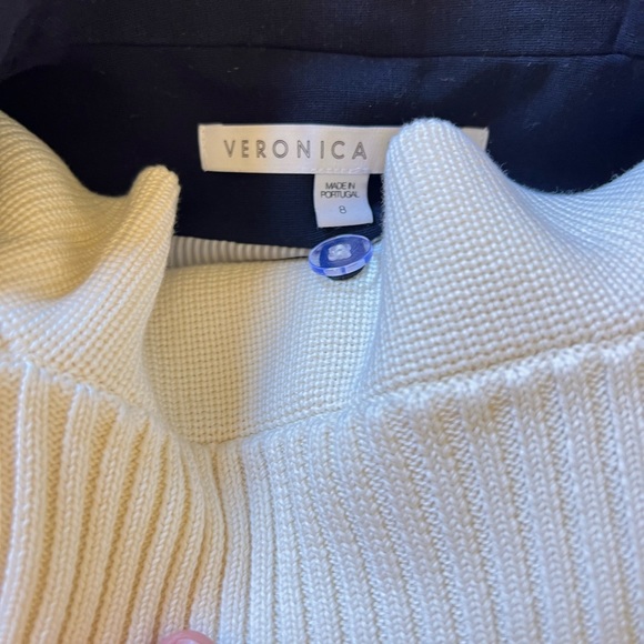 VERONICA BEARD navy miller? Blazer jacket AND striped sweater Dickey size 8/M - Picture 4 of 7